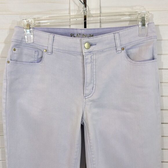 Chico's Jeans Size 0.5 (6) Platinum Stretch Girlfriend Purple Slim Ankle - Picture 7 of 16